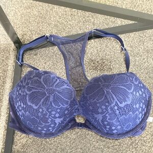 Victoria’s Secret Blue/Purple Lace Push-up Front Clasp 32D